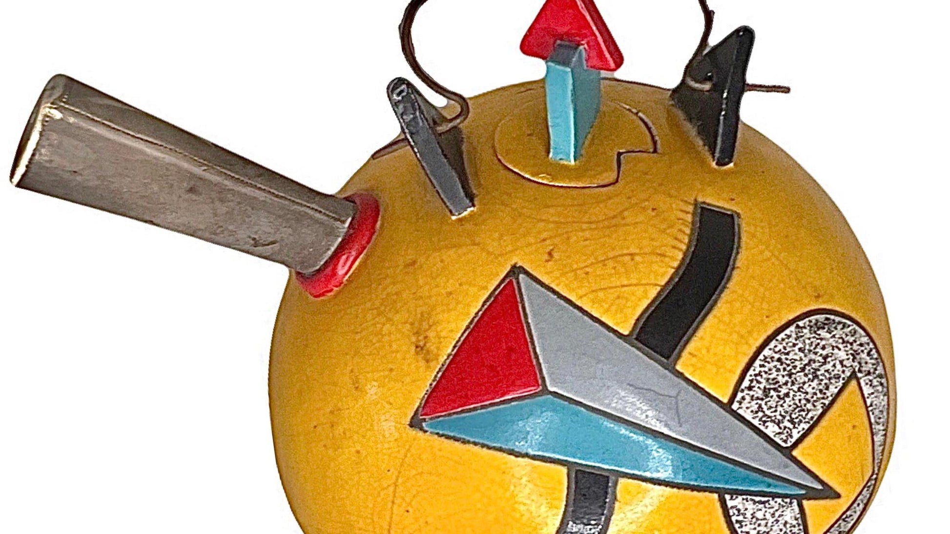 Frisman Vintage 80s Post Modern Memphis Design Handmade Marilee Hall Abstract Art Teapot Signed