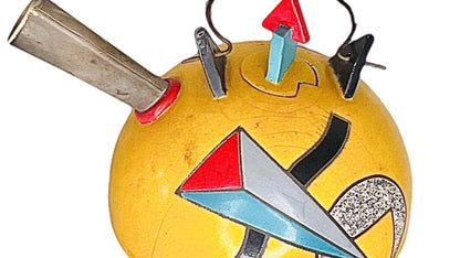 Frisman Vintage 80s Post Modern Memphis Design Handmade Marilee Hall Abstract Art Teapot Signed