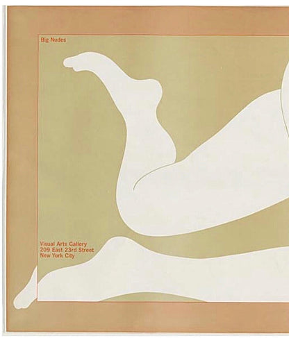 Frisman Vintage Vintage Milton Glaser Iconic Big Nudes Exhibition Poster