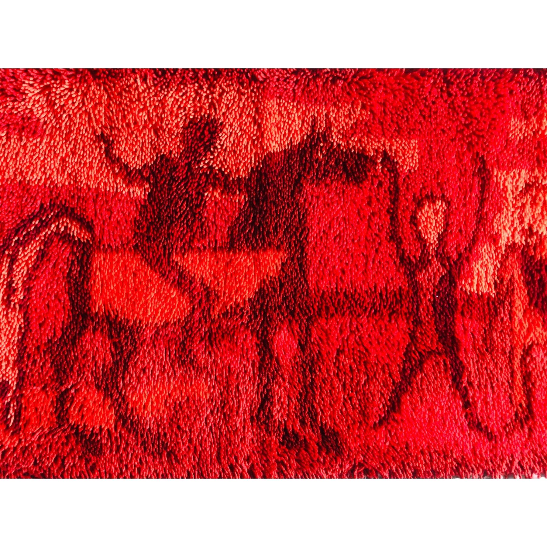 Frisman Vintage Ege Rya Rug Wool Danish Modern Etruscan Horses & Riders Tapestry Wall Hanging