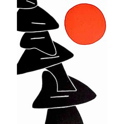 Frisman Vintage 1976 Alexander Calder Exhibition Poster Stabile Noir Et Soleil Rouge