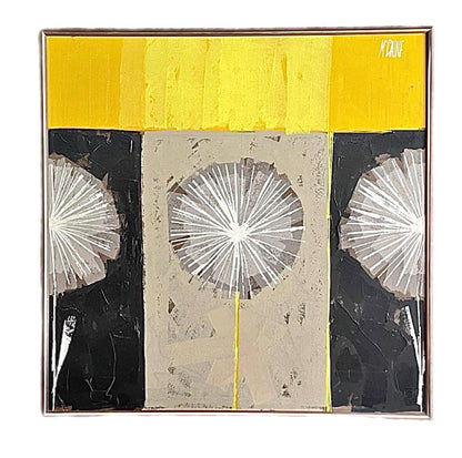 Frisman Vintage ART SALE Mid Century Modern Robert McCaine Cubist Color Block Dandelion Painting