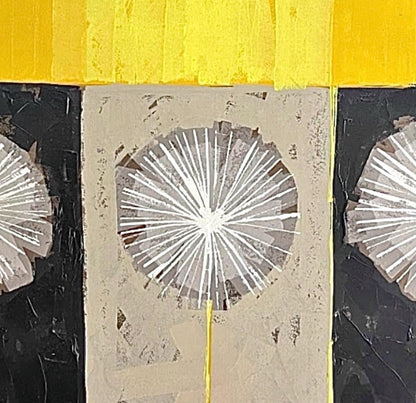 Frisman Vintage Rare Mid Century Modern Robert McCaine Cubist Color Block Dandelion Painting