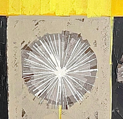 Frisman Vintage Rare Mid Century Modern Robert McCaine Cubist Color Block Dandelion Painting