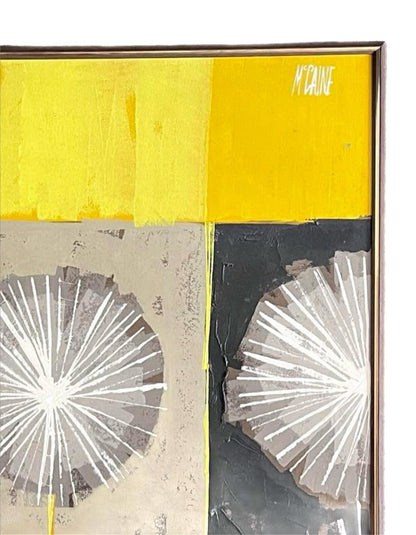 Frisman Vintage Rare Mid Century Modern Robert McCaine Cubist Color Block Dandelion Painting