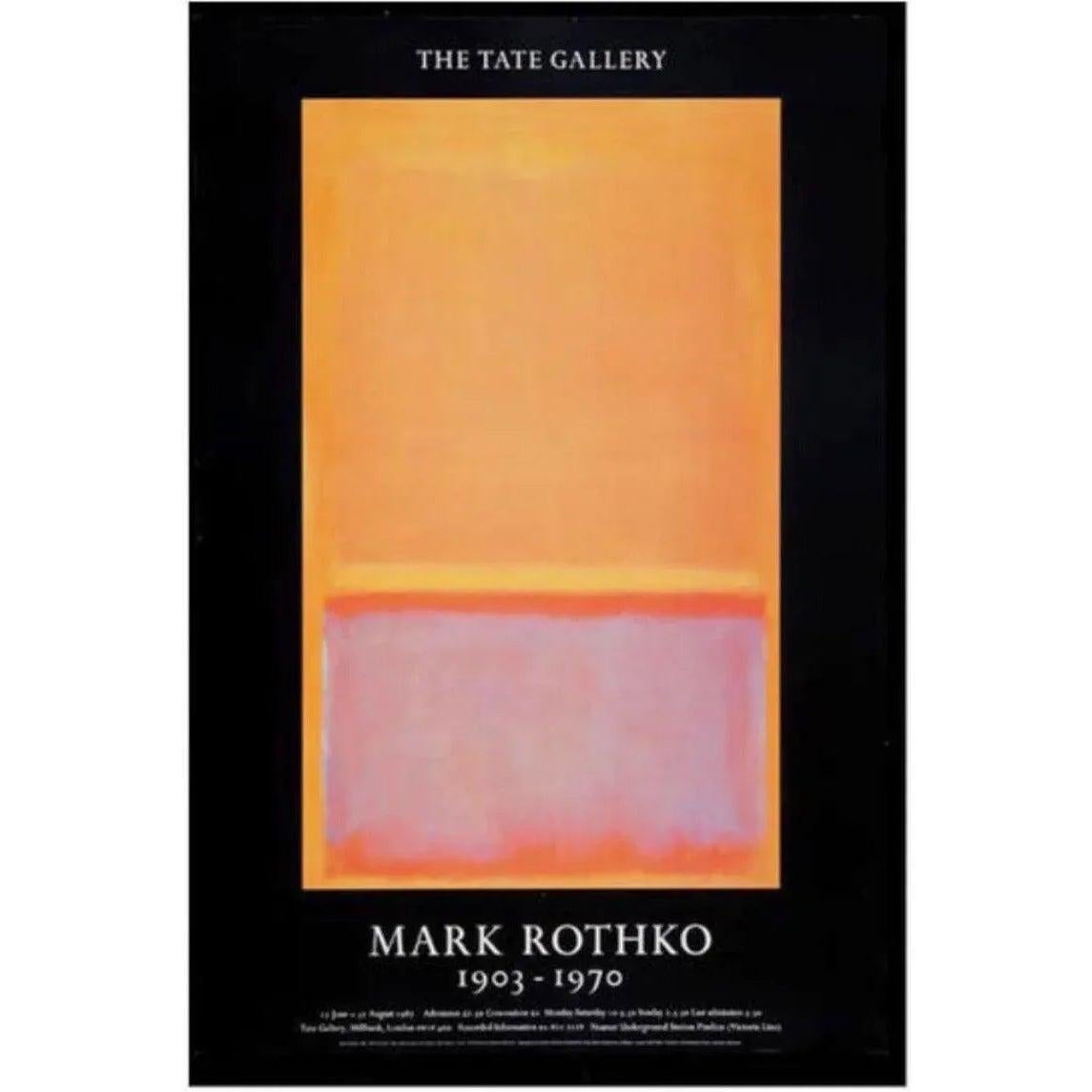 Frisman Vintage Vtg Mark Rothko MCM 1987 Abstract Lithograph Tate Gallery Exhibition Poster OOP