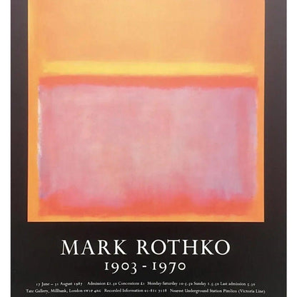 Frisman Vintage Vtg Mark Rothko MCM 1987 Abstract Lithograph Tate Gallery Exhibition Poster OOP