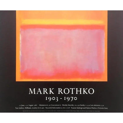 Frisman Vintage Vtg Mark Rothko MCM 1987 Abstract Lithograph Tate Gallery Exhibition Poster OOP