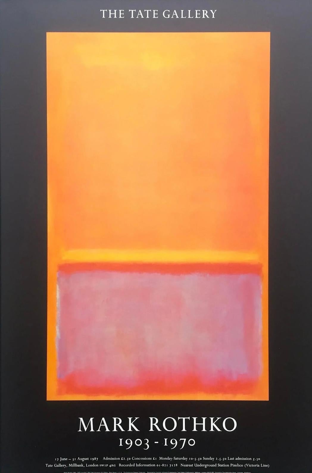 Frisman Vintage Vtg Mark Rothko MCM 1987 Abstract Lithograph Tate Gallery Exhibition Poster OOP