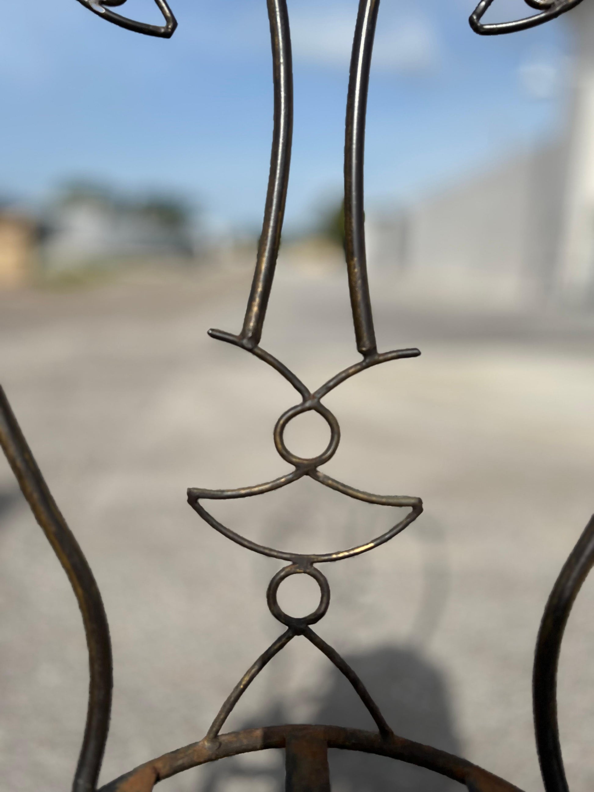 Frisman Vintage Vintage Man and Woman Pop Art Chairs Heavy Iron Bronze Finish 1980's Whimsical