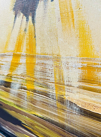 Frisman Vintage Dramatic Mid Century Modern Adrian Nautical Seagull Bird Framed Signed Painting