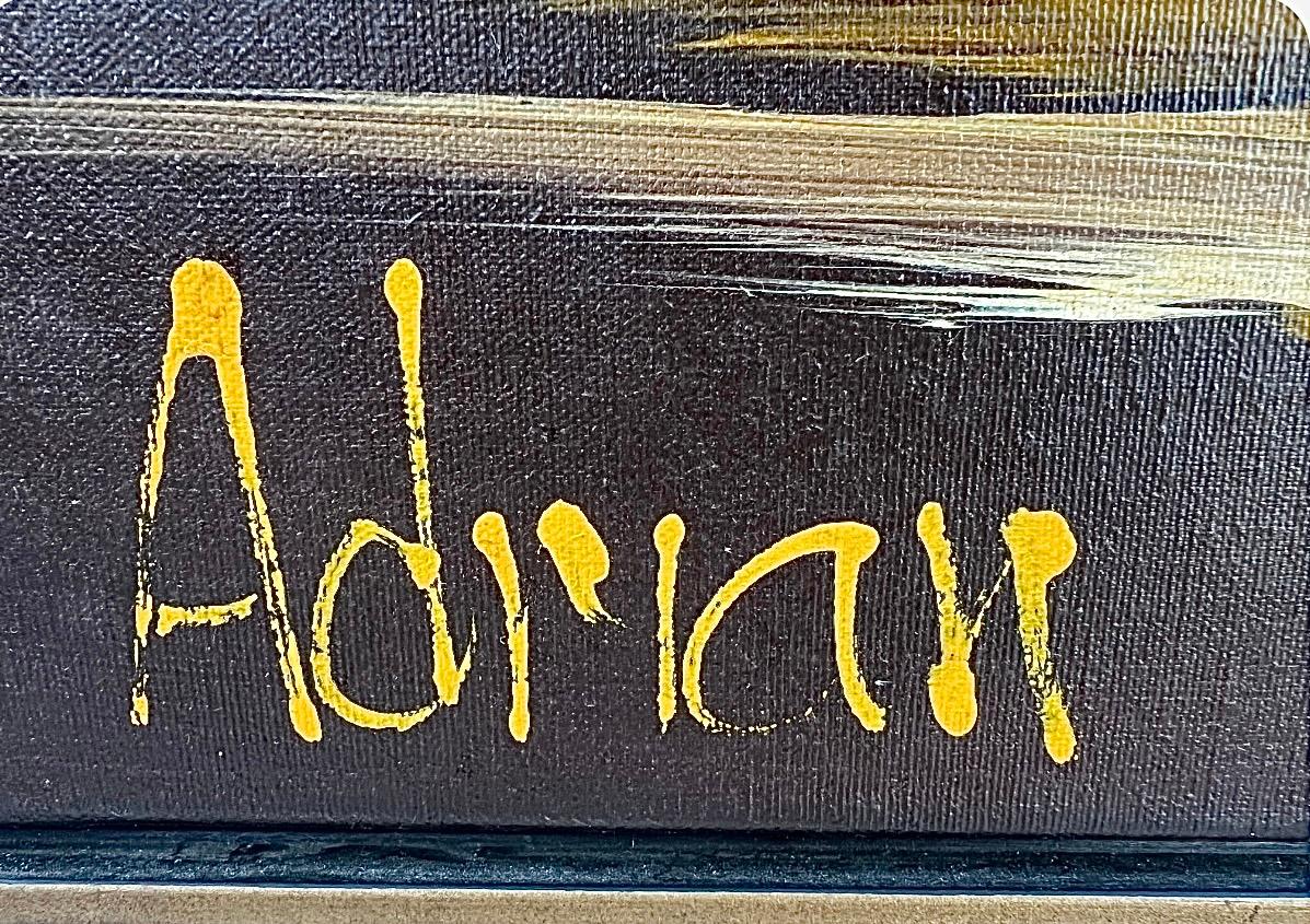 Frisman Vintage Dramatic Mid Century Modern Adrian Nautical Seagull Bird Framed Signed Painting