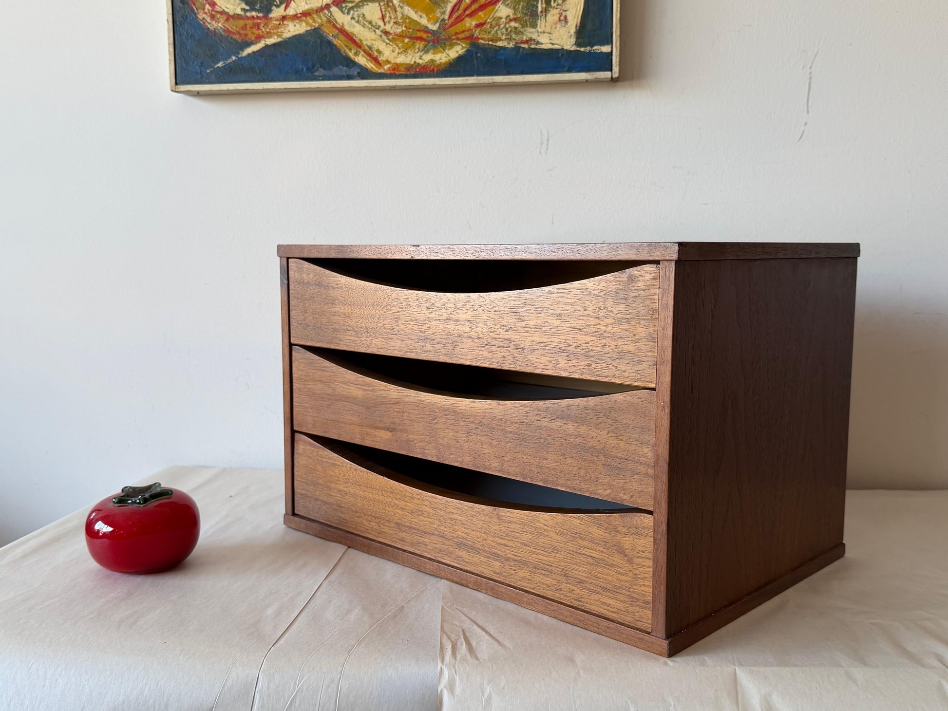 Frisman Vintage Miniature Chest Organizer Danish Teak Vodder ca' 1960's