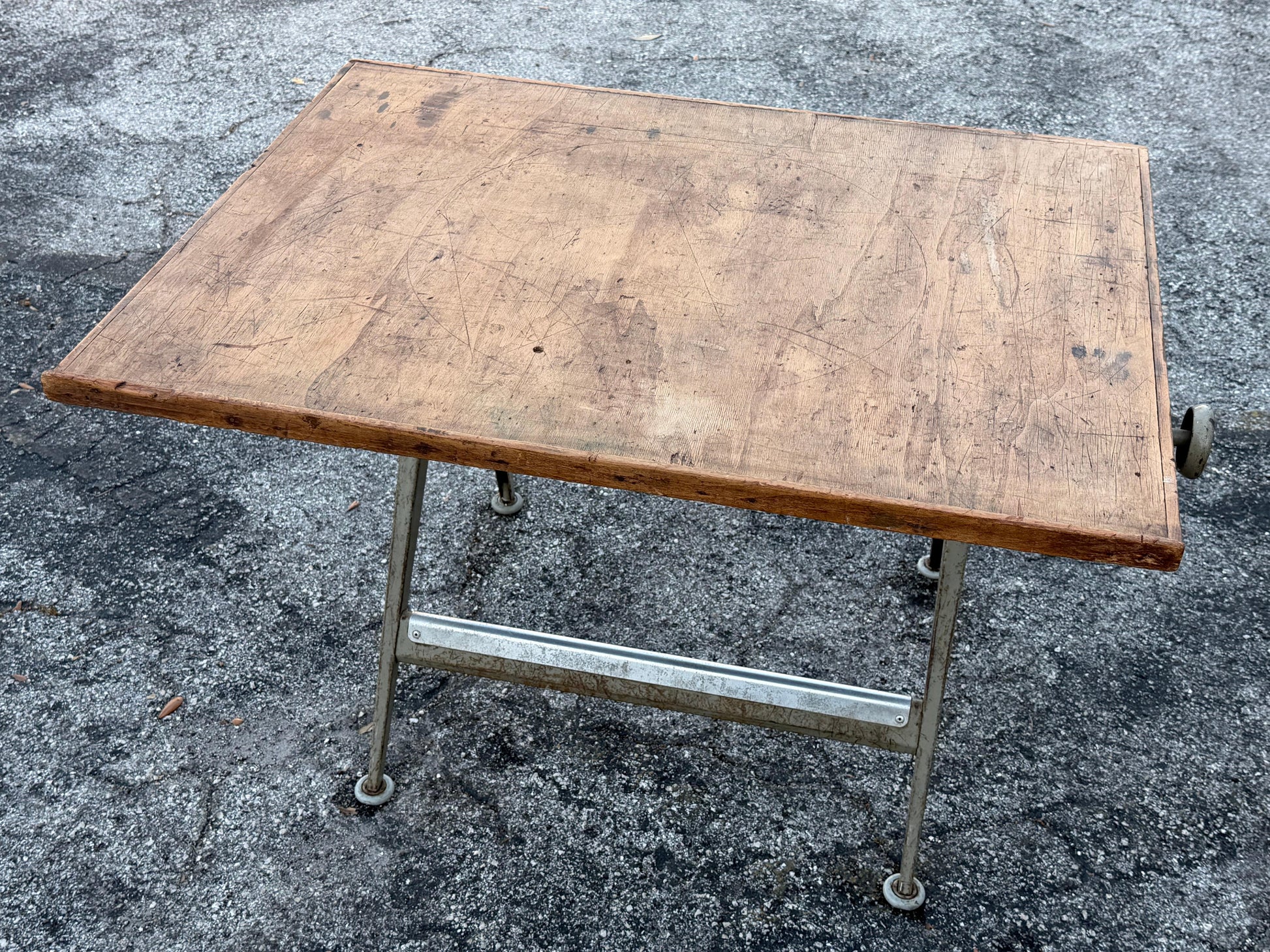 Frisman Vintage Original 1950s Wim Rietveld Friso Kramer Articulating Drafting Table Desk Patina