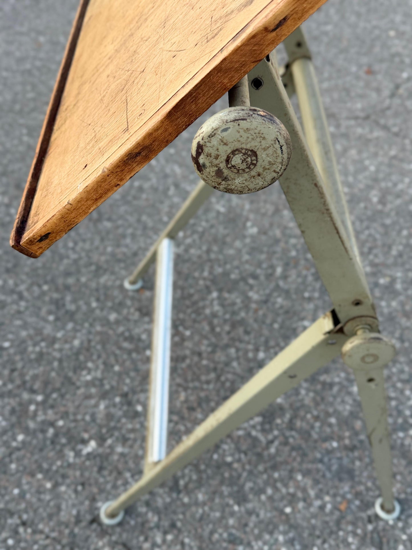 Frisman Vintage Original 1950s Wim Rietveld Friso Kramer Articulating Drafting Table Desk Patina