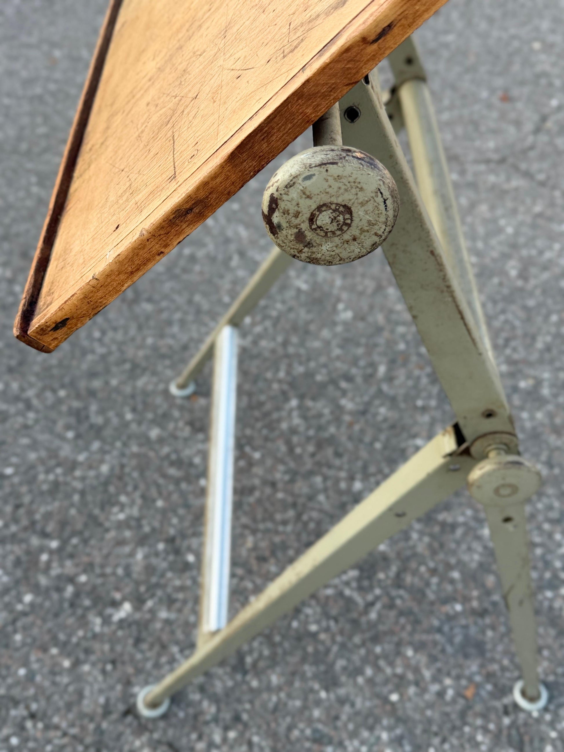 Frisman Vintage Original 1950s Wim Rietveld Friso Kramer Articulating Drafting Table Desk Patina