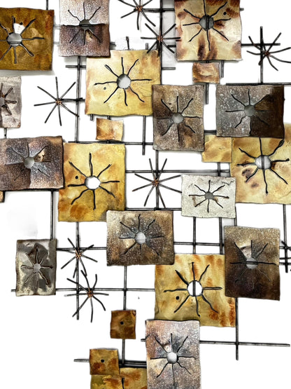 Frisman Vintage XL 60s MCM Curtis Jere att Brutalist INDOOR OUTDOOR Geometric Wall Art Sculpture