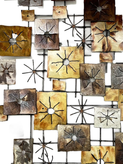 Frisman Vintage XL 60s MCM Curtis Jere att Brutalist INDOOR OUTDOOR Geometric Wall Art Sculpture