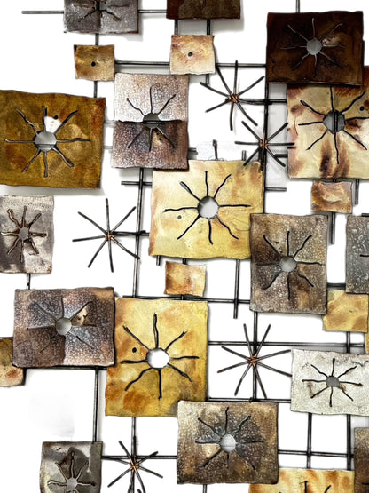 Frisman Vintage XL 60s MCM Curtis Jere att Brutalist INDOOR OUTDOOR Geometric Wall Art Sculpture