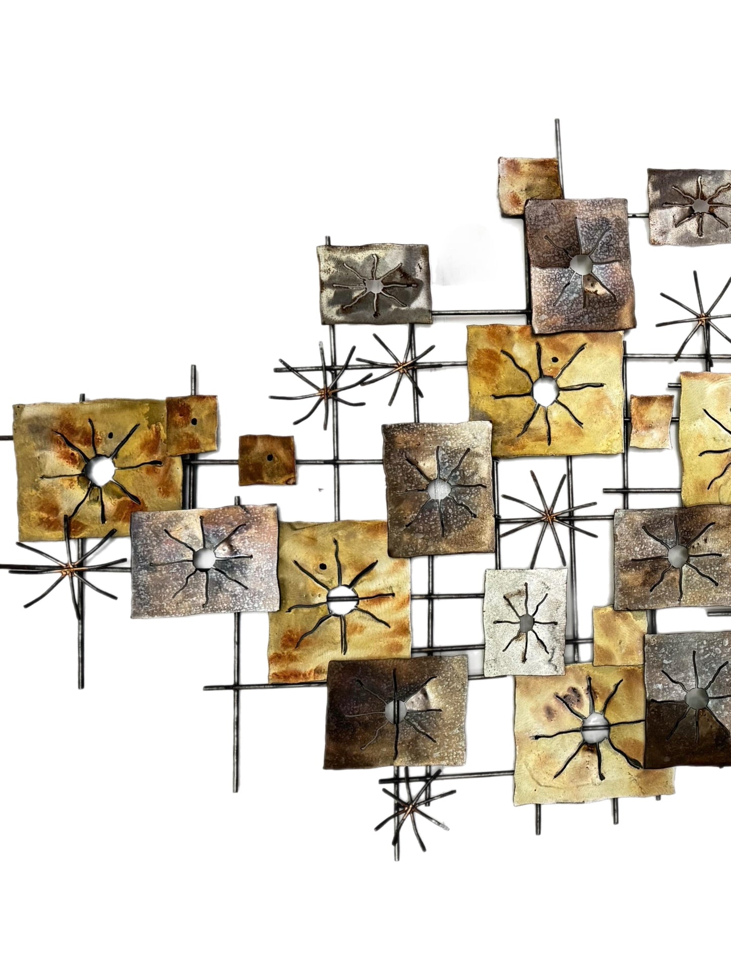 Frisman Vintage XL 60s MCM Curtis Jere att Brutalist INDOOR OUTDOOR Geometric Wall Art Sculpture