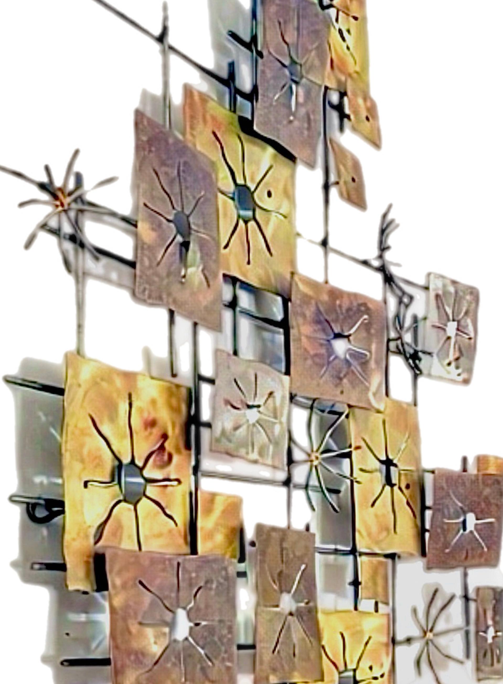 Frisman Vintage XL 60s MCM Curtis Jere att Brutalist INDOOR OUTDOOR Geometric Wall Art Sculpture