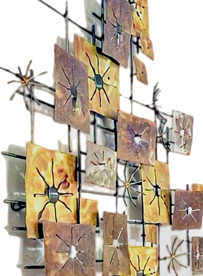 Frisman Vintage XL 60s MCM Curtis Jere att Brutalist INDOOR OUTDOOR Geometric Wall Art Sculpture