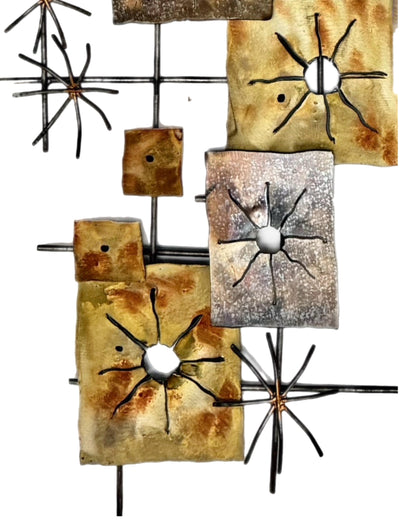 Frisman Vintage XL 60s MCM Curtis Jere att Brutalist INDOOR OUTDOOR Geometric Wall Art Sculpture