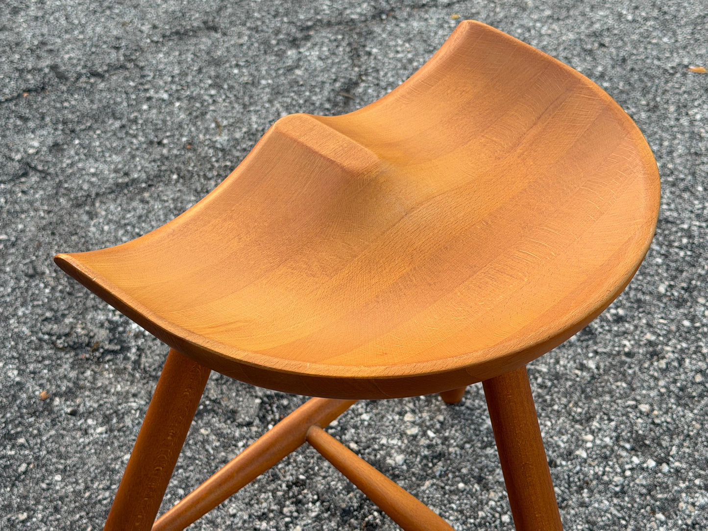 Frisman Vintage Mid Century Vintage Danish Milking Stool Oak 1970's