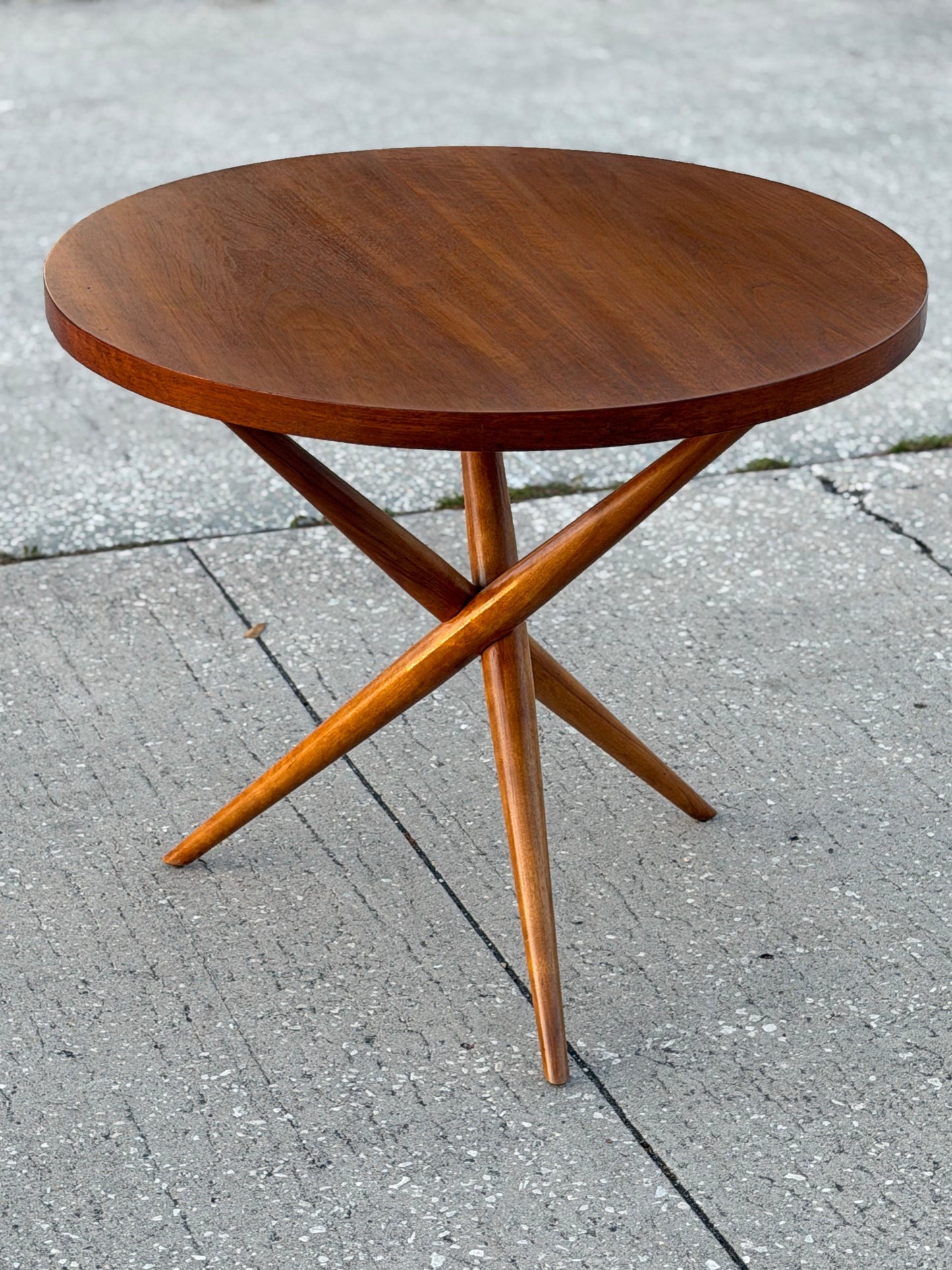 Frisman Vintage Original Tripod Table By T.H.Robsjohn-Gibbings Walnut 1953 Classic