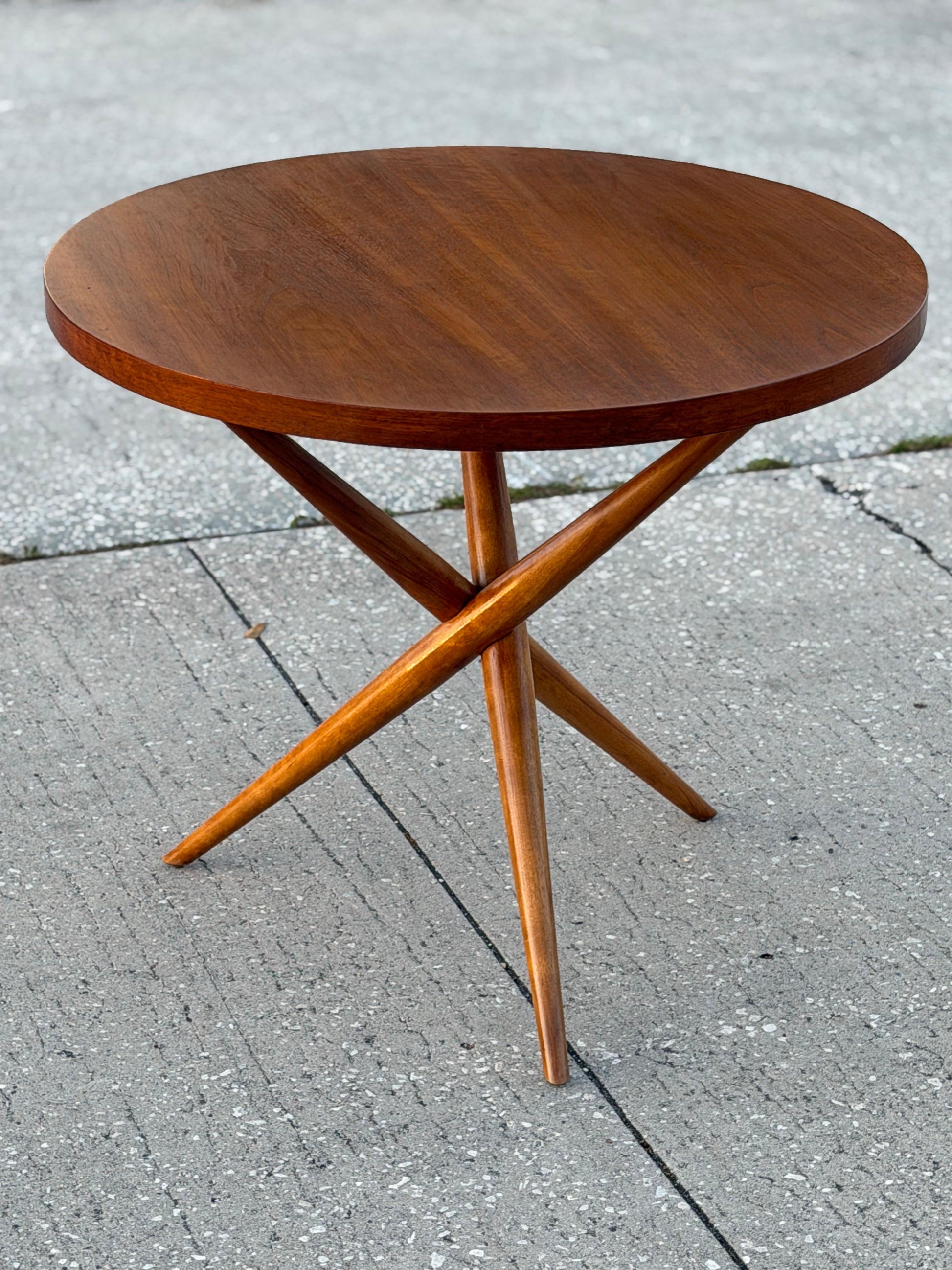 Frisman Vintage Original Tripod Table By T.H.Robsjohn-Gibbings Walnut 1953 Classic