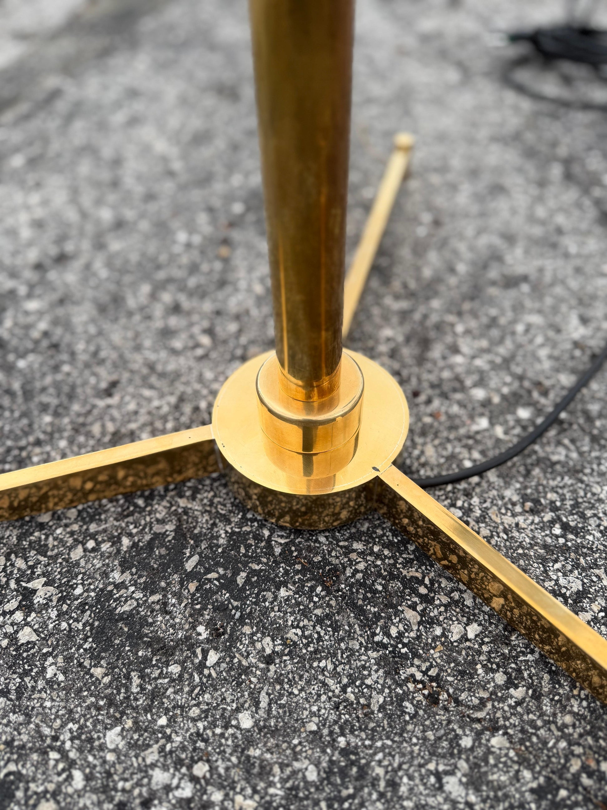 Frisman Vintage A Pair Of Arredoluce Attributed Brass Easel Lamps Polished Brass
