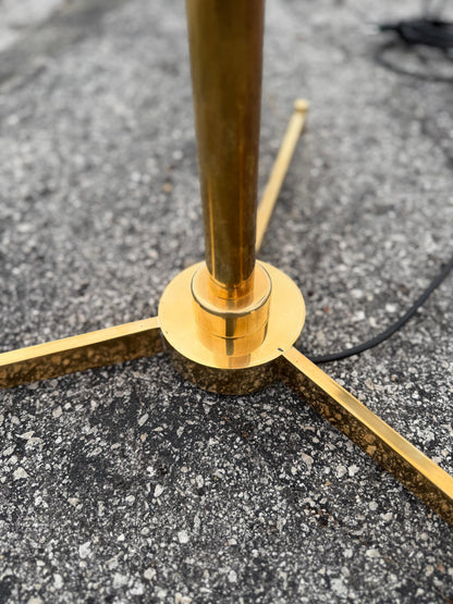 Frisman Vintage A Pair Of Arredoluce Attributed Brass Easel Lamps Polished Brass