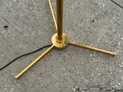 Frisman Vintage A Pair Of Arredoluce Attributed Brass Easel Lamps Polished Brass