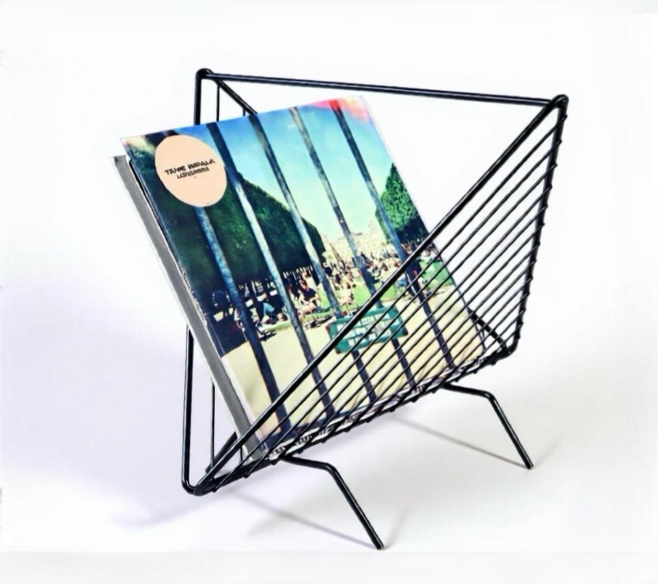 Frisman Vintage WVtg Abstract Mathieu Matégot insp Mid Century Magazine Vinyl Album Holder Rack