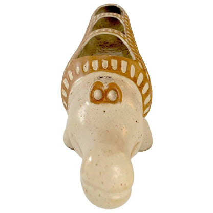 Frisman Vintage 70s Vintage 20” David Stewart Lion Alligator Valley Stoneware Crocodile Planter