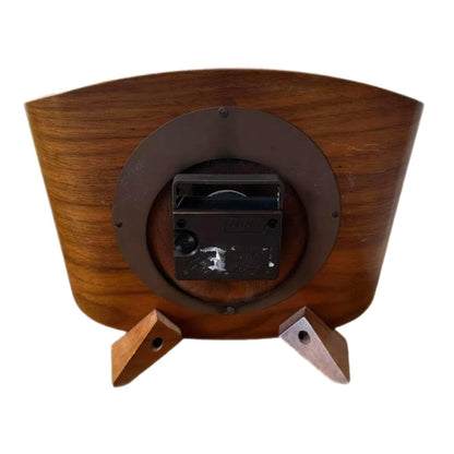 Frisman Vintage 50s Atomic Vintage Mid-Century Danish Modern Smith UK Teak Bentwood Mantel Clock