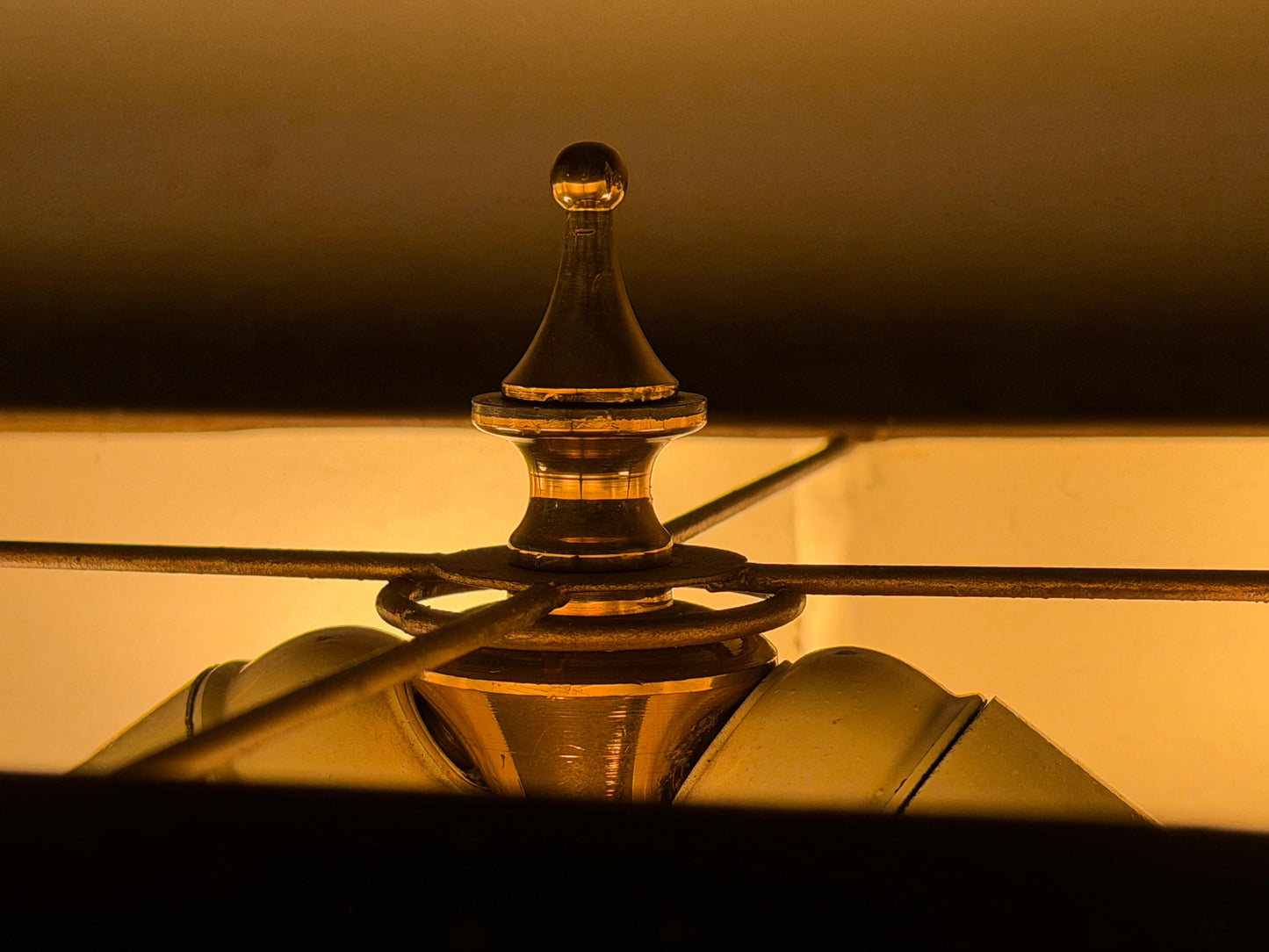 Frisman Vintage Georges Mathias Signed 23-carat Gold-plated Handmade Etched Table Lamp 1970's