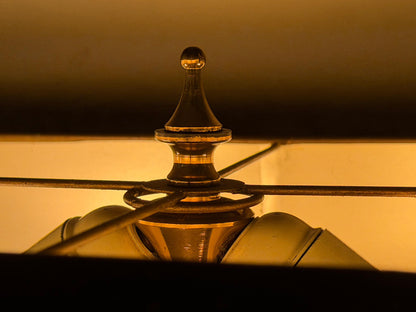 Frisman Vintage Georges Mathias Signed 23-carat Gold-plated Handmade Etched Table Lamp 1970's