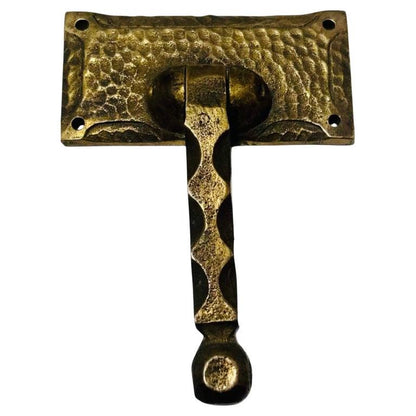 Frisman Vintage Mid Century Modern Brutalist Artisan Hammered Brass Door Knocker One of a Kind