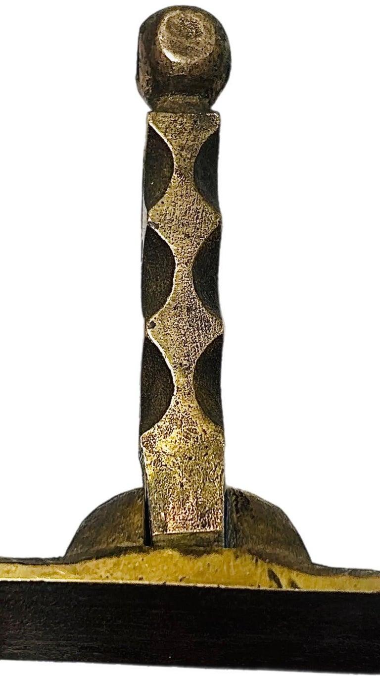 Frisman Vintage Mid Century Modern Brutalist Artisan Hammered Brass Door Knocker One of a Kind