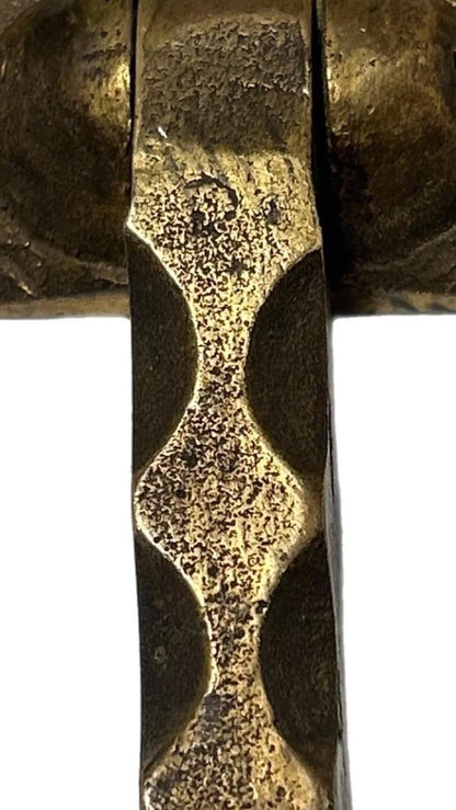 Frisman Vintage Mid Century Modern Brutalist Artisan Hammered Brass Door Knocker One of a Kind