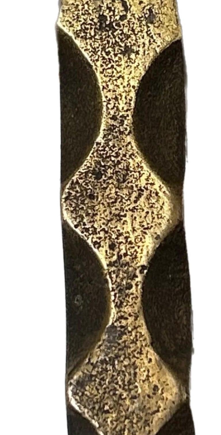 Frisman Vintage Mid Century Modern Brutalist Artisan Hammered Brass Door Knocker One of a Kind