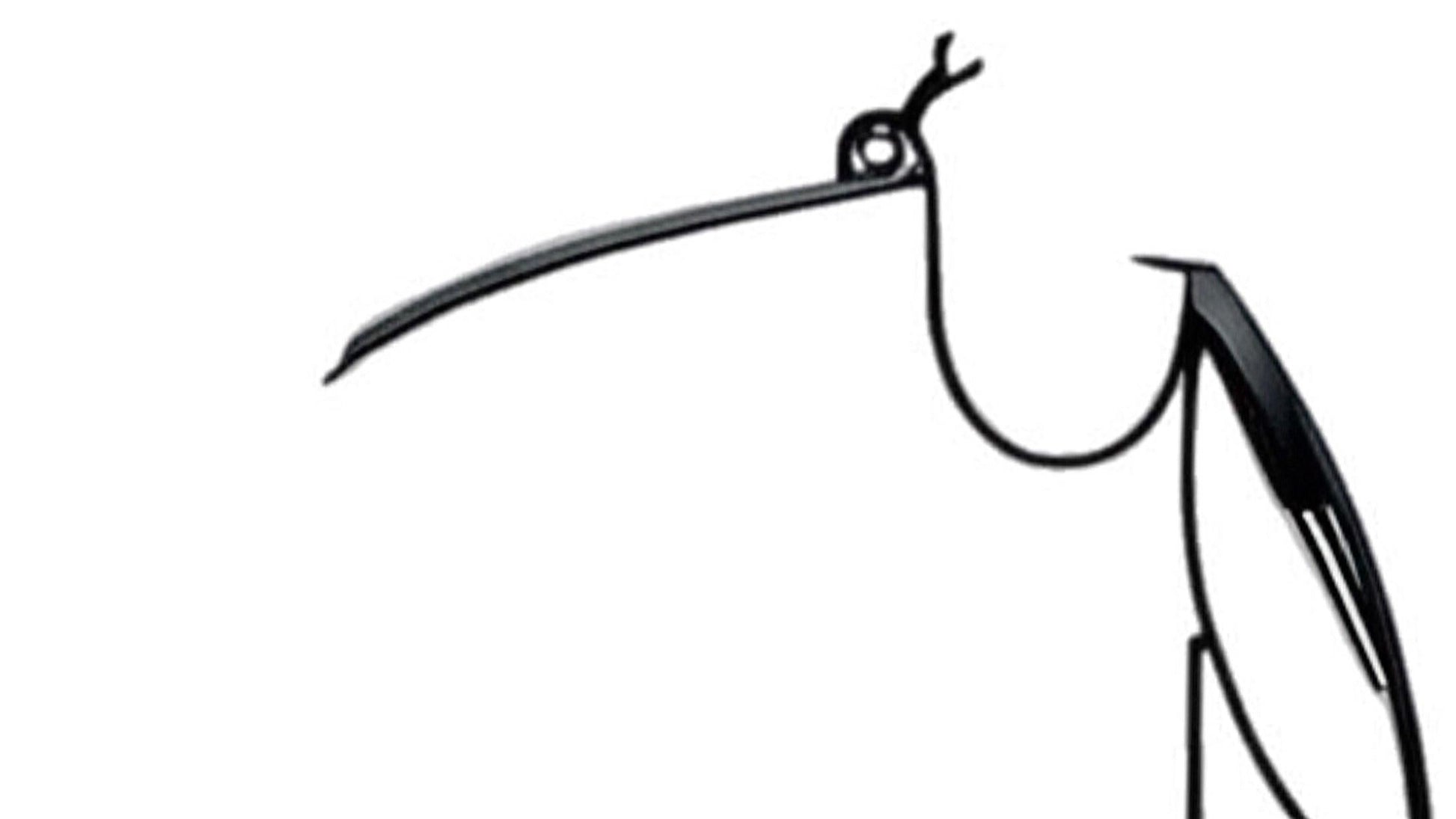 Frisman Vintage Bill Heise att Jere Modern Heron Crane Bird Steel Hand Wrought Outdoor Sculpture