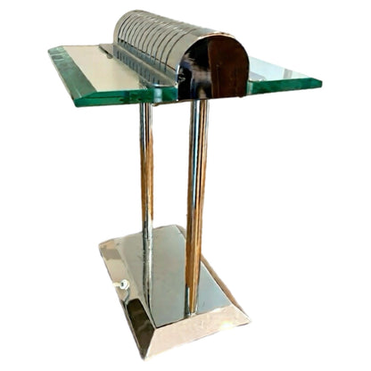 Frisman Vintage Robert Sonneman for George Kovacs PostModern Deco Sleek Chrome Bankers Desk Lamp