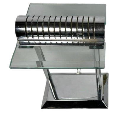 Frisman Vintage Robert Sonneman for George Kovacs PostModern Deco Sleek Chrome Bankers Desk Lamp