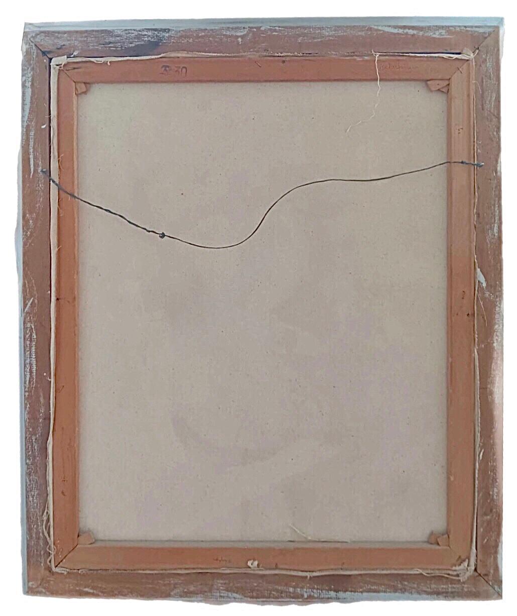 Frisman Vintage 50s Mid Century Modern Tscharfinger Picasso Homage Girl Pink Dress Oil Painting