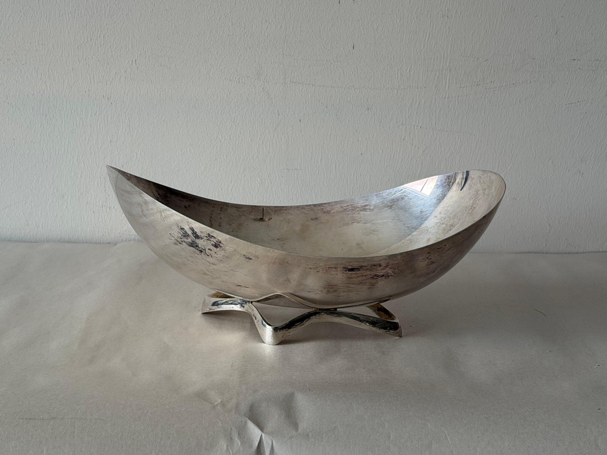 Frisman Vintage Biomorphic Silverplate Bowl By Wilcox International Silver Co, 1960's Unusual