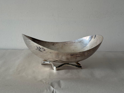 Frisman Vintage Biomorphic Silverplate Bowl By Wilcox International Silver Co, 1960's Unusual