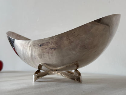 Frisman Vintage Biomorphic Silverplate Bowl By Wilcox International Silver Co, 1960's Unusual