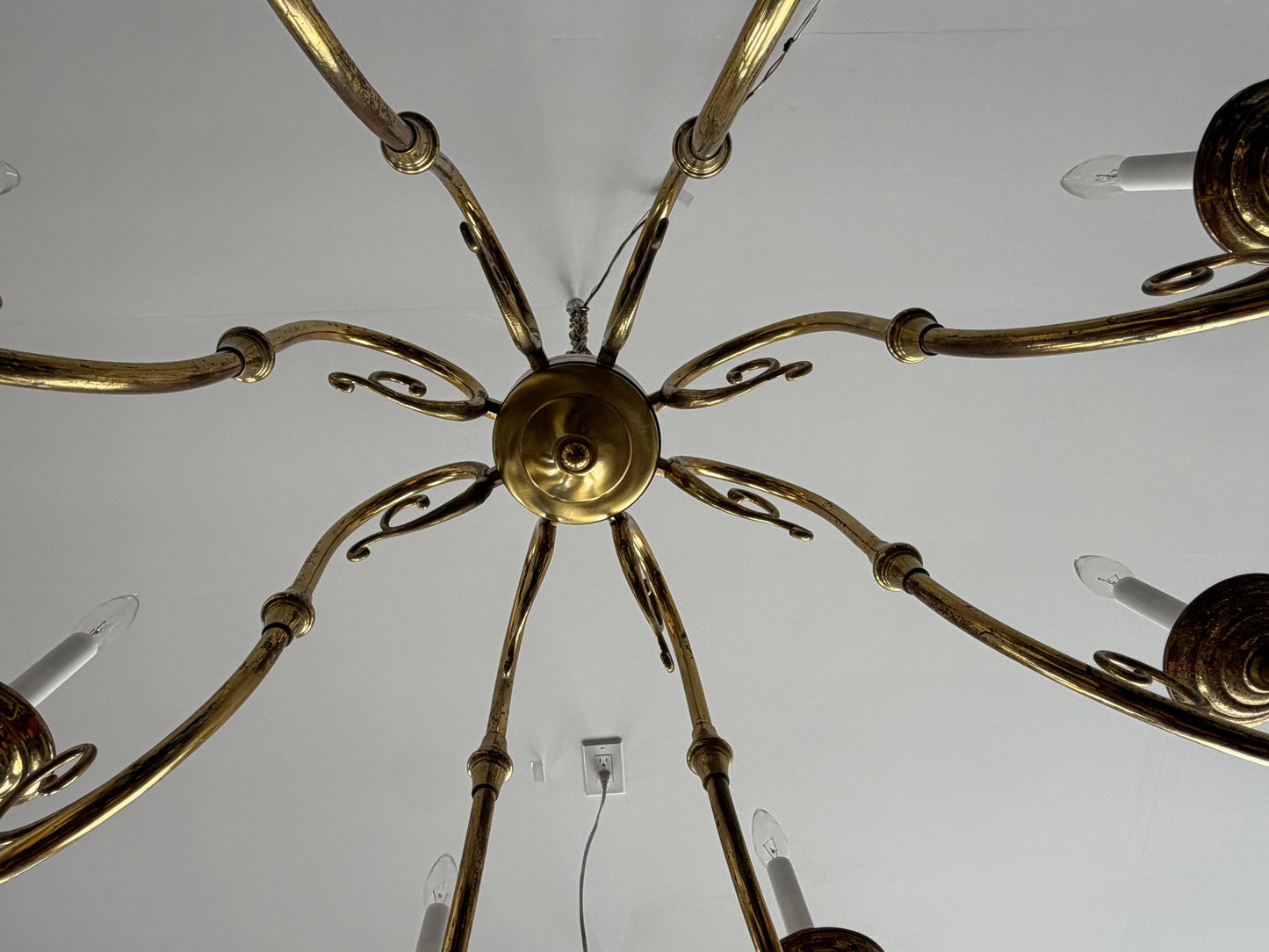 Frisman Vintage Italian Brass Chandelier Eight Arm Elegant ca' 1960's